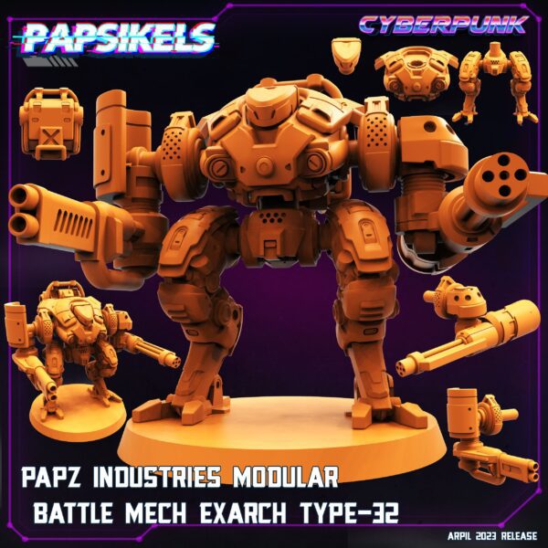 resized-papz-industries-modular-battle-mech-exarch-type-32 PAPZ INDUSTRIES MODULAR BATTLE MECH EXARCH TYPE-32